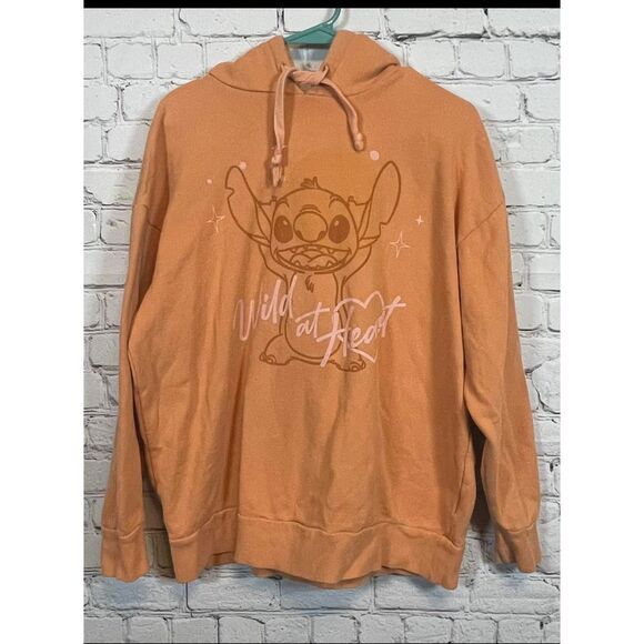 Disney Tops - Disney LILO Peach Coral Oversized‎ Hoodie Sweatshirt Cozy Loungewear Small